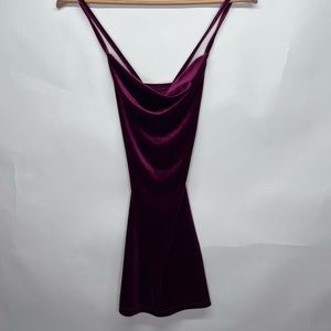 Shein Women’s velvet look crimson mini dress size XS